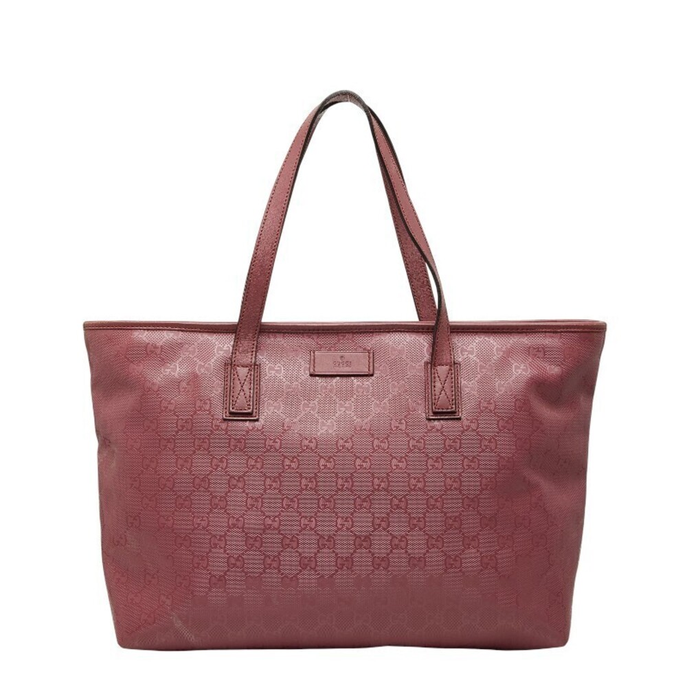 Gucci GG Imprime Tote Bag Shoulder Pink Leather